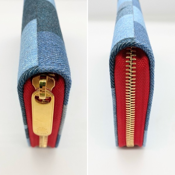 Louis Vuitton Blue Denim Canvas Monogram Zippy Wallet - Picture 6 of 12